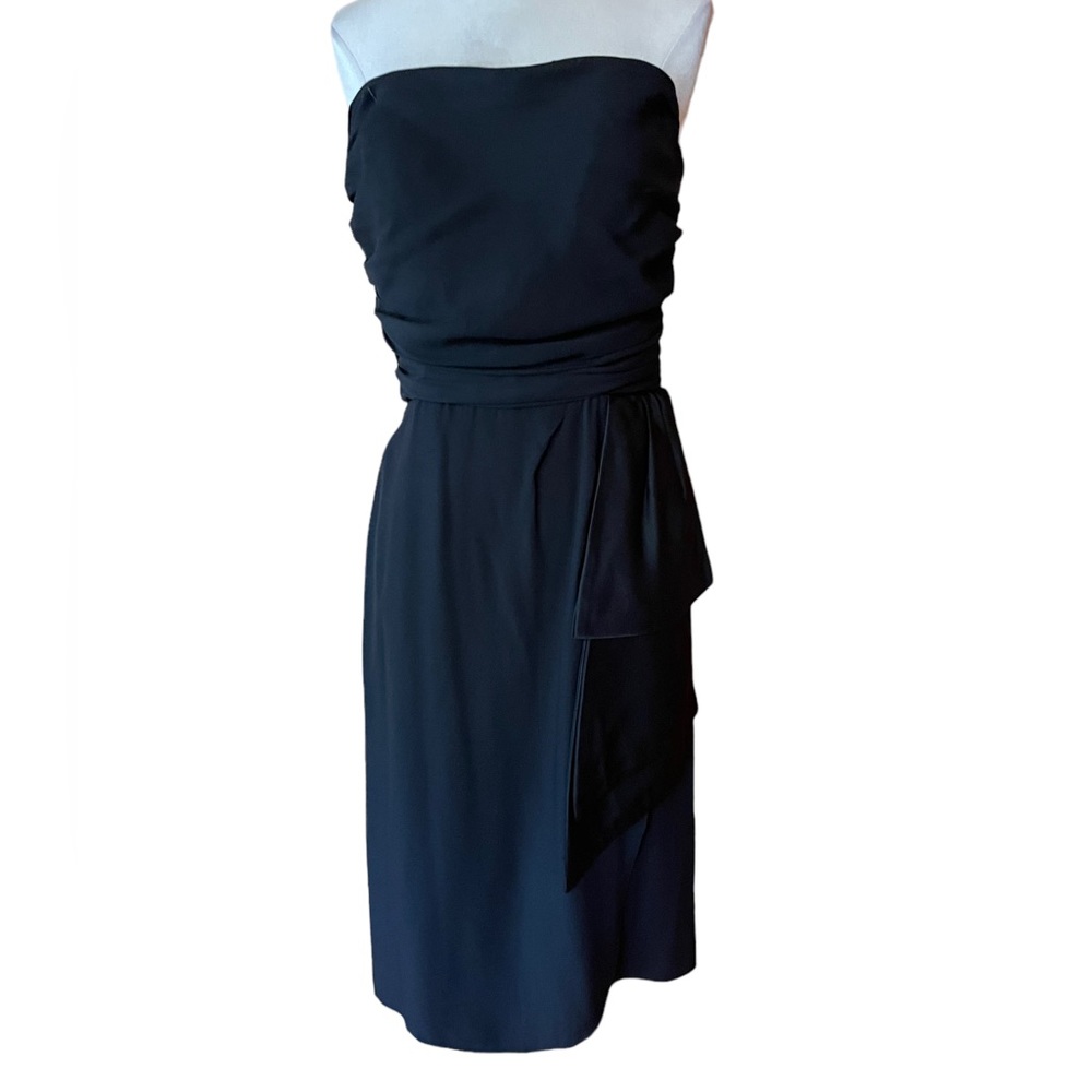 1980s Victor‎ Costa Strapless Cocktail Dress